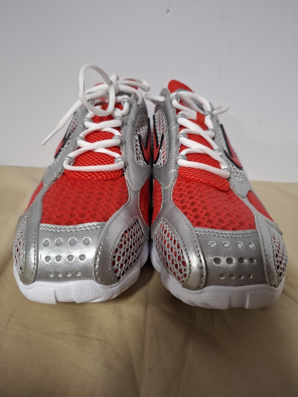 Kids Red and Silver Breathable Sneakers - Cushioned Support